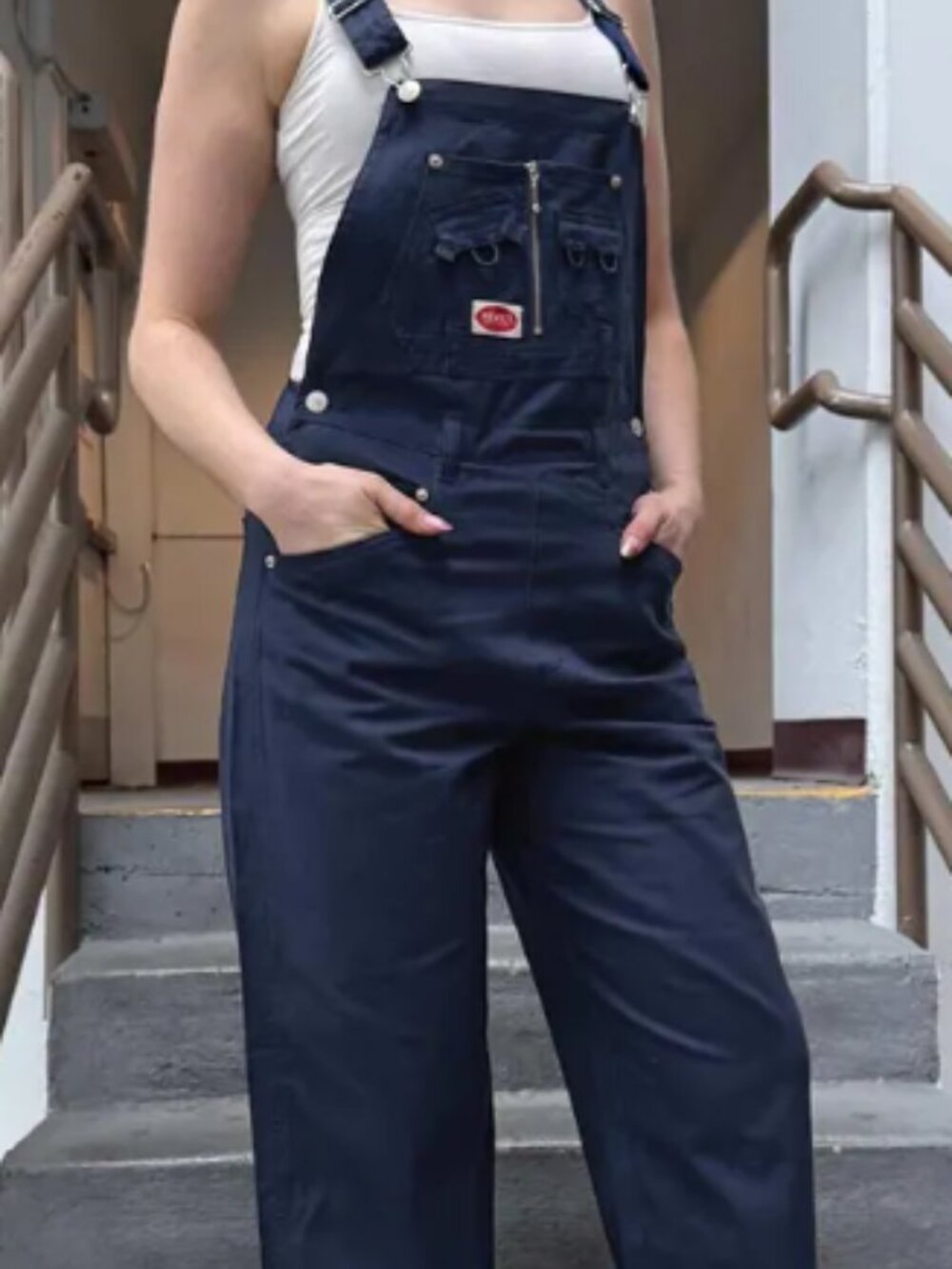 Revolt Retro-Inspired Twill Cotton Dungaree Baggy Overalls Juniors Sz S Country